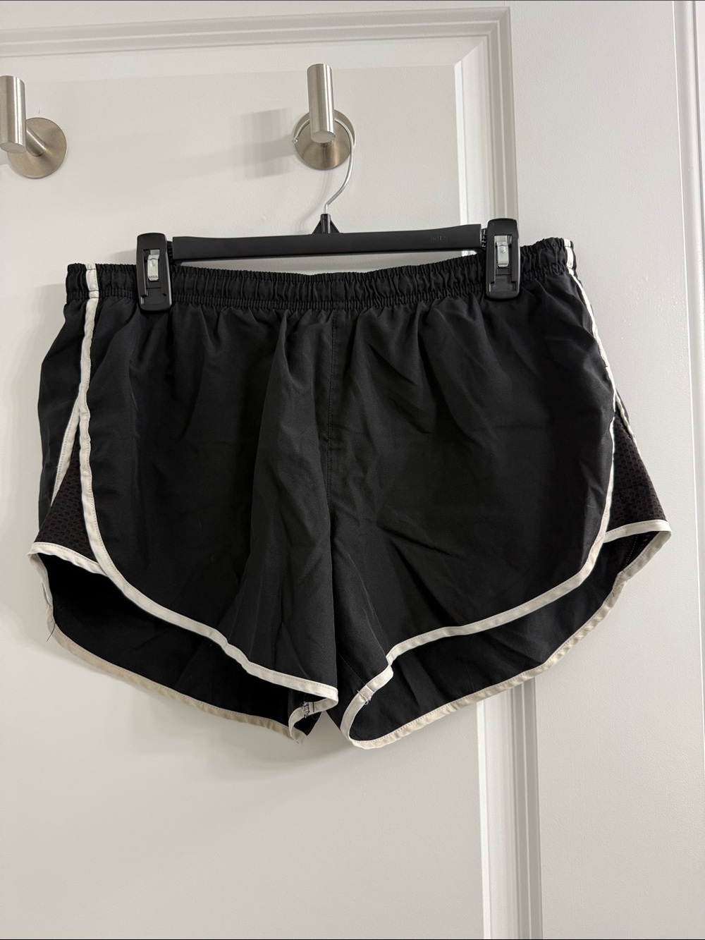 Black Women's Athletic Running Shorts with White Trim